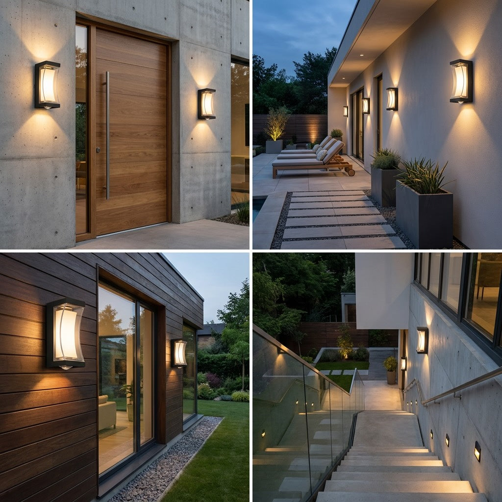 Black Up Down Outdoor Wall Lantern