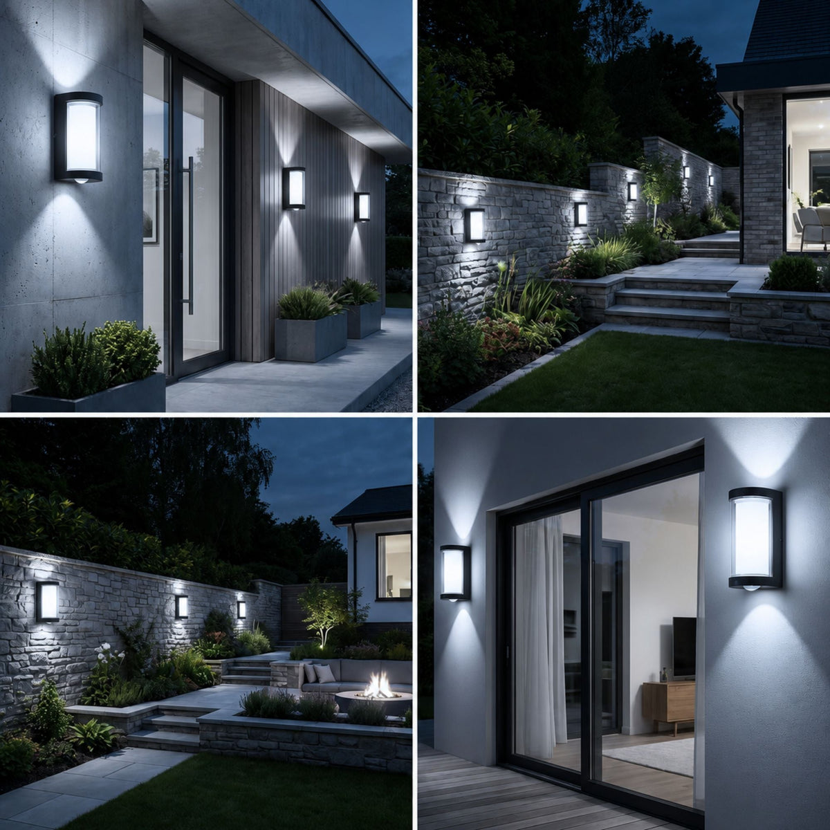 Black Up Down Outdoor Wall Lantern