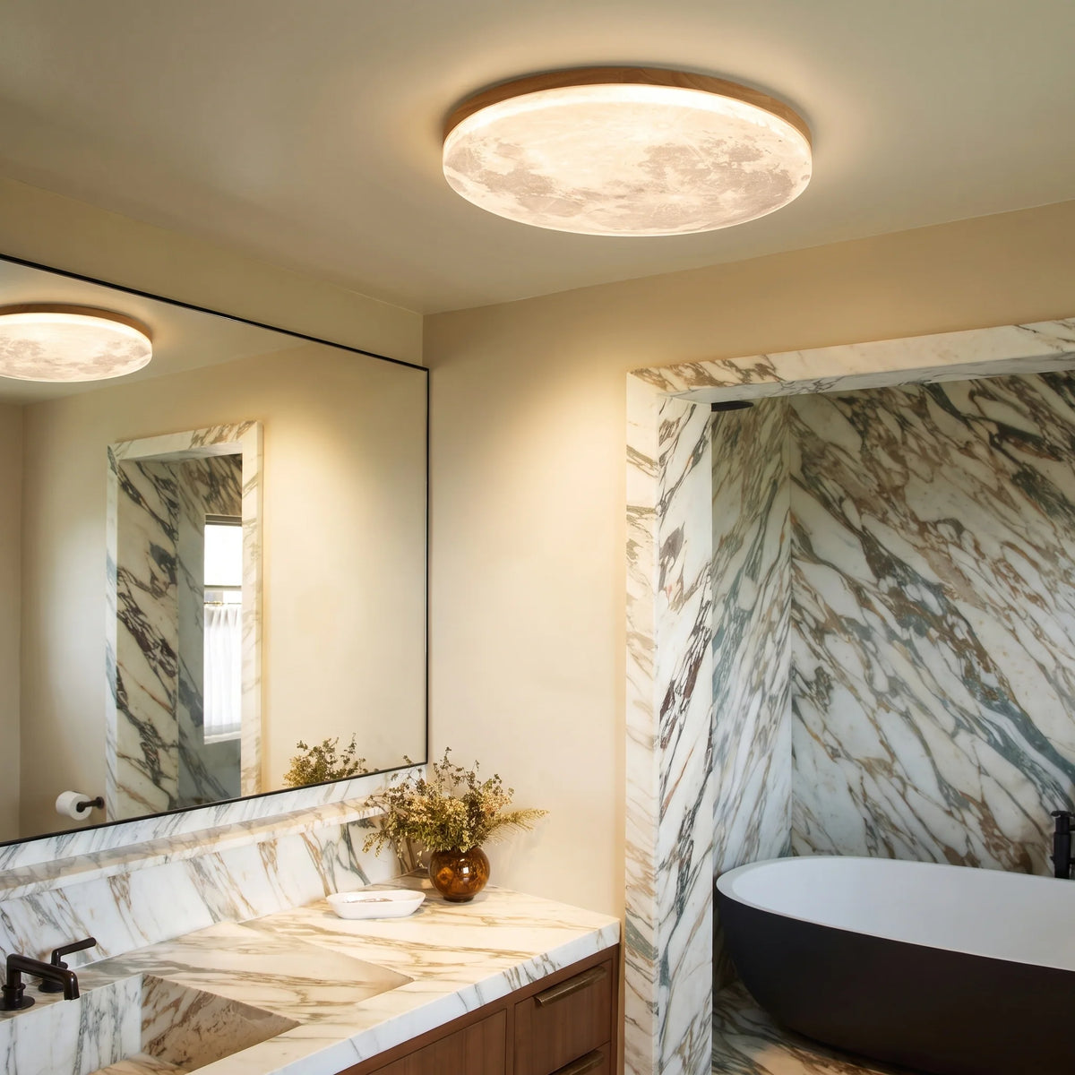 Celestial Glow | Flush Mount Ceiling Light with Dimmable LED Panel