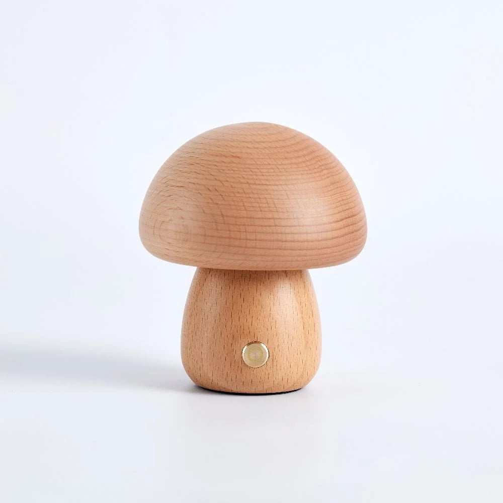 Compact Cordless Mushroom Table Lamp with Dimming