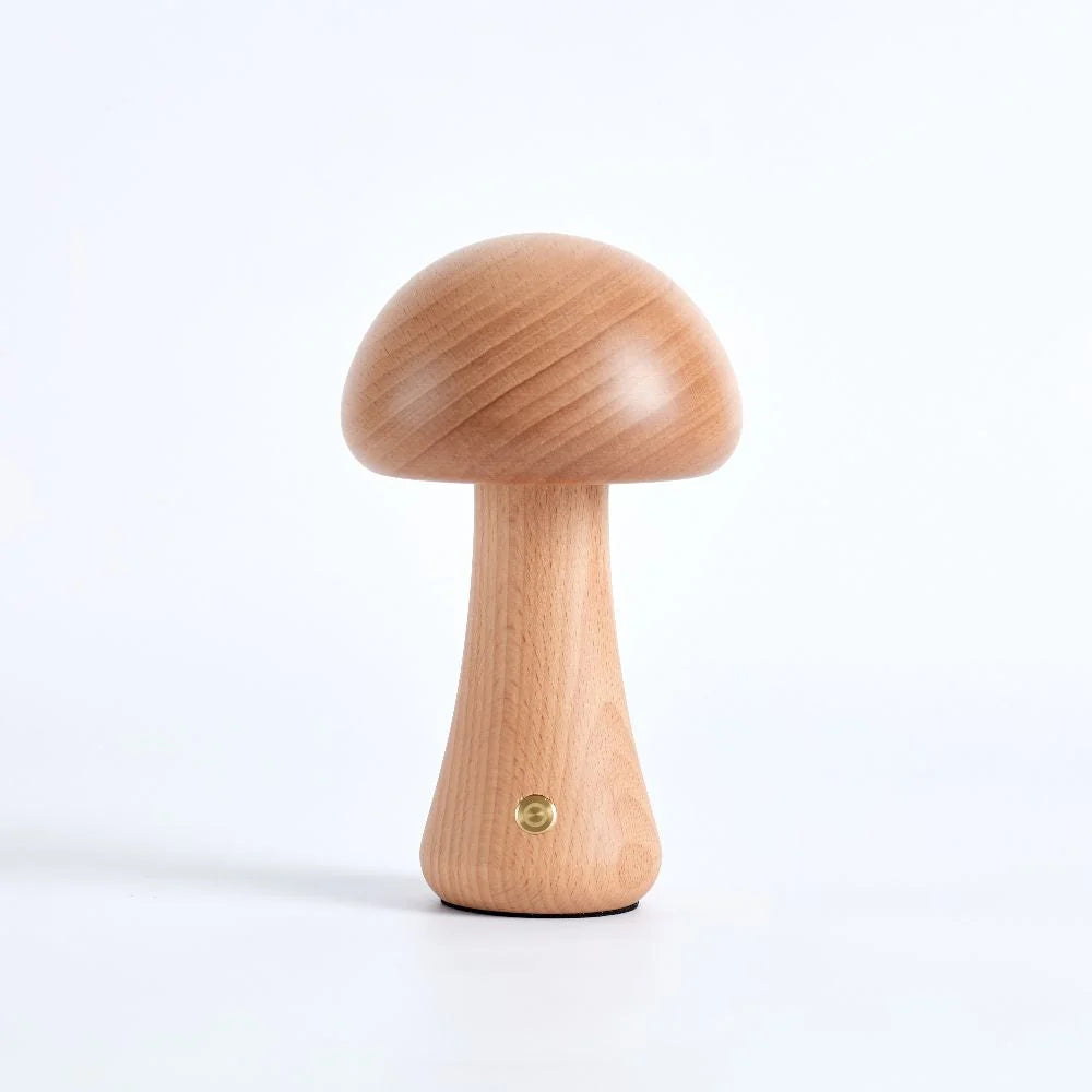 Compact Cordless Mushroom Table Lamp with Dimming