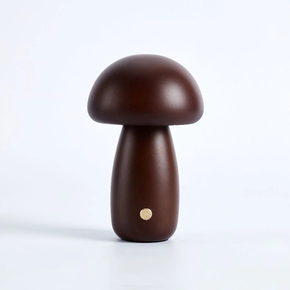 Compact Cordless Mushroom Table Lamp with Dimming