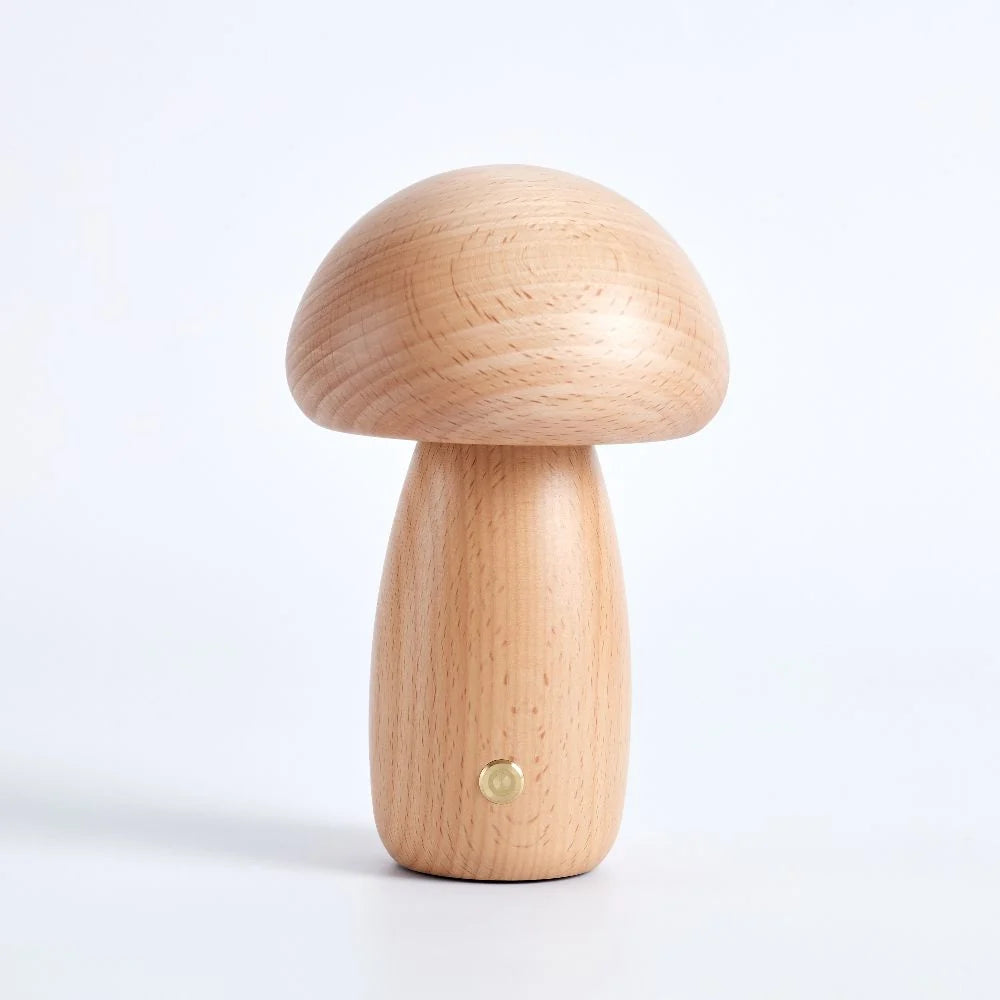 Compact Cordless Mushroom Table Lamp with Dimming