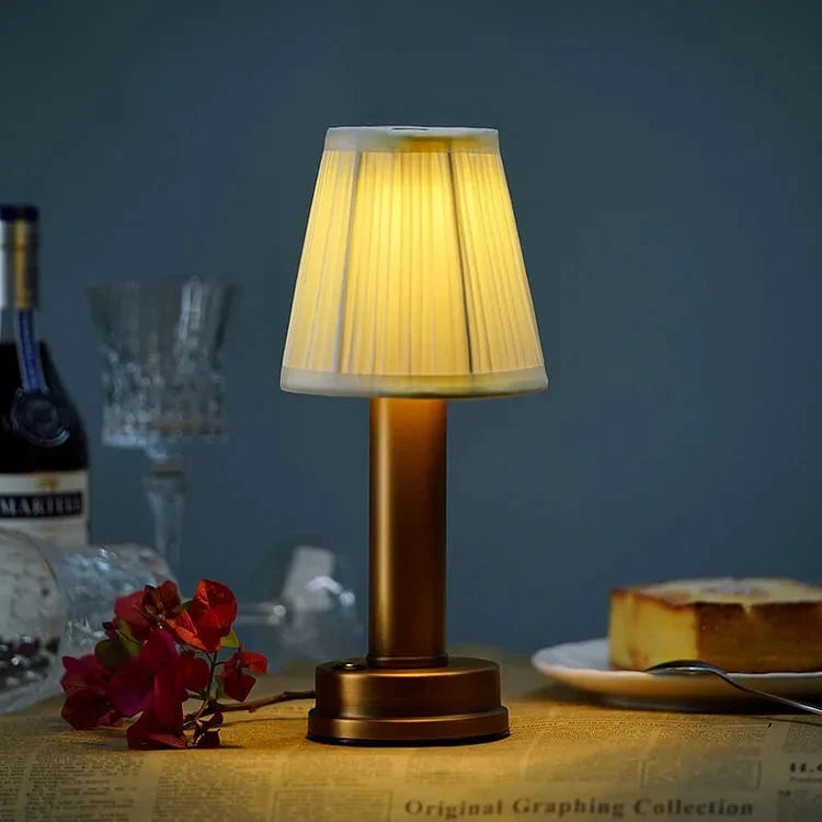 Cordless Fabric Table Lamp with Touch Control