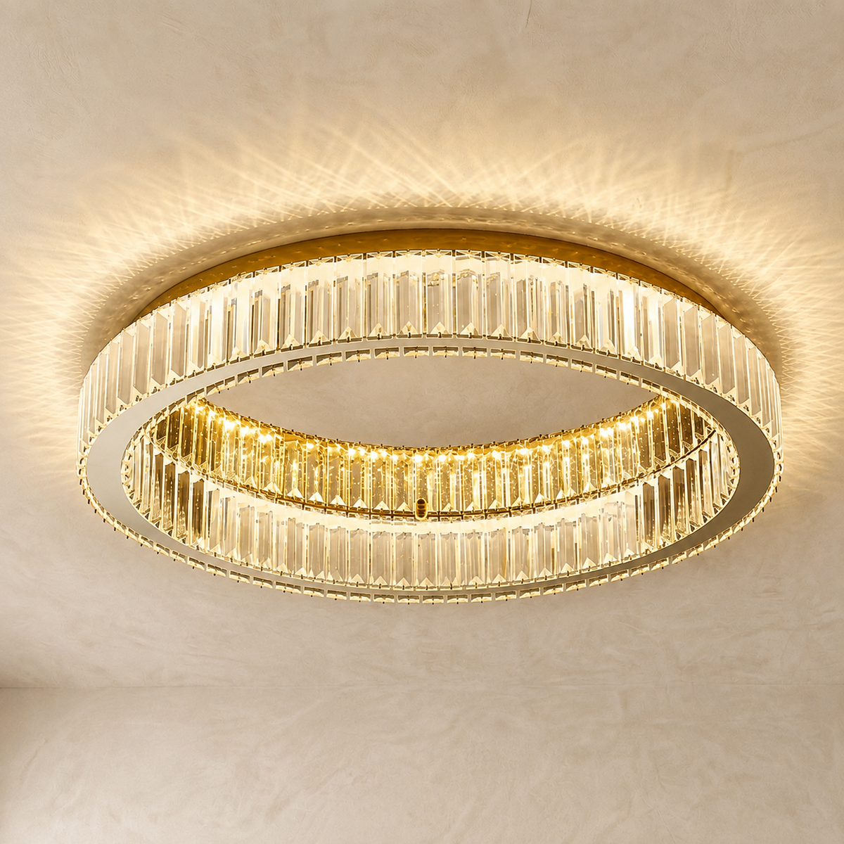 Crystal Ring Flush Ceiling Light