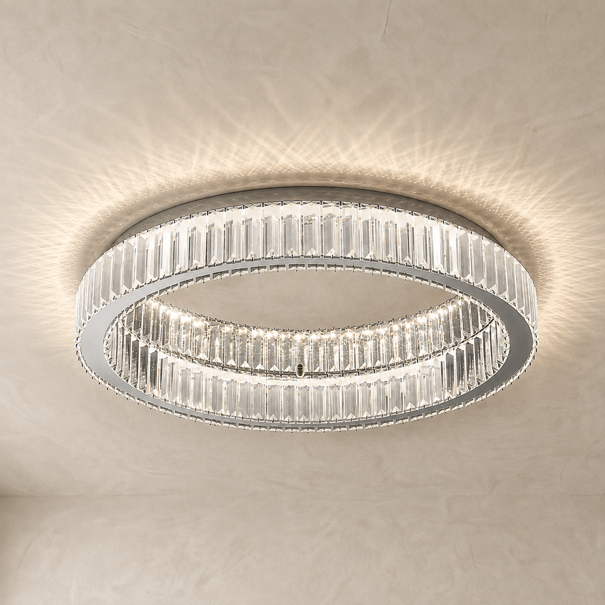 Crystal Ring Flush Ceiling Light