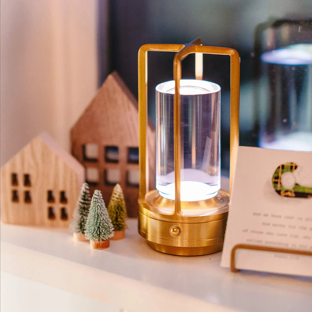 Dimmable Cordless Aluminum Lantern Lamp with Touch Control