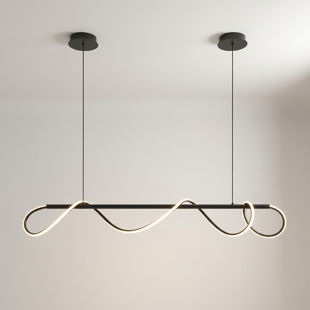 Elegant Black Chandelier Light with Dimmable LED