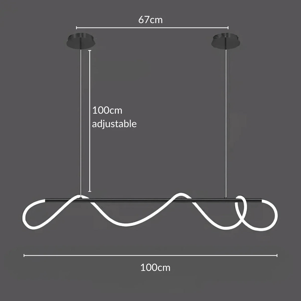 Elegant Black Chandelier Light with Dimmable LED