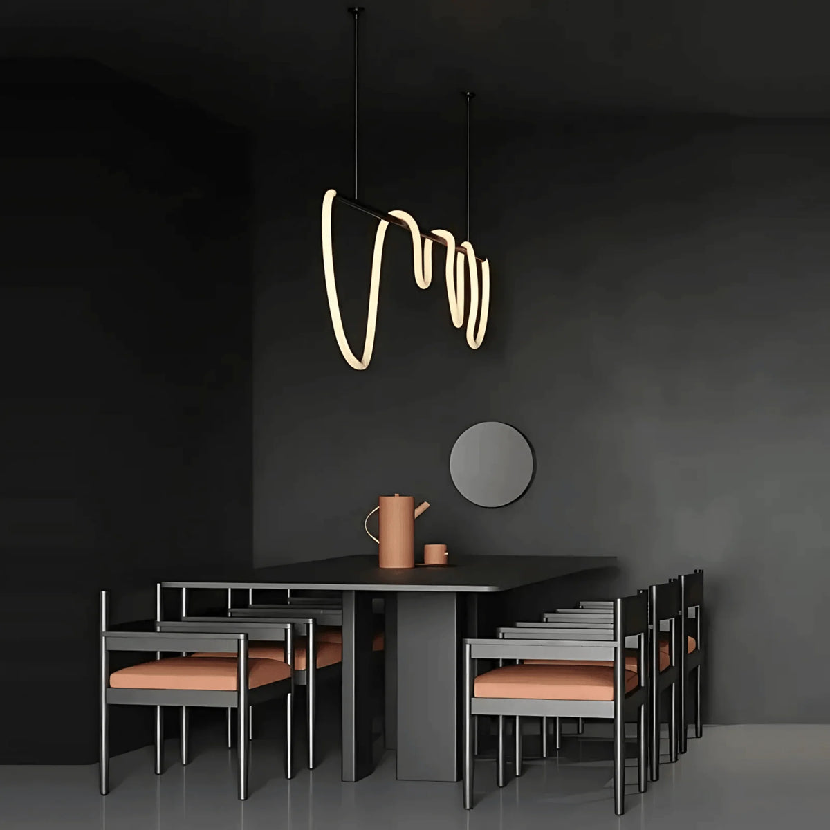 Elegant Black Chandelier Light with Dimmable LED