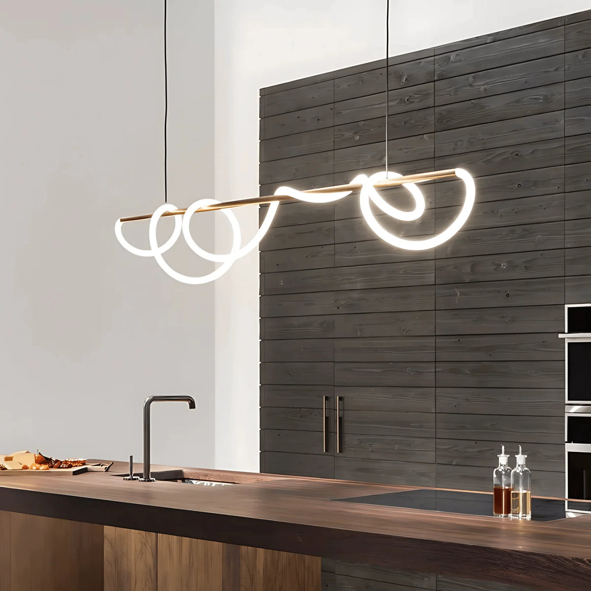 Elegant Black Chandelier Light with Dimmable LED