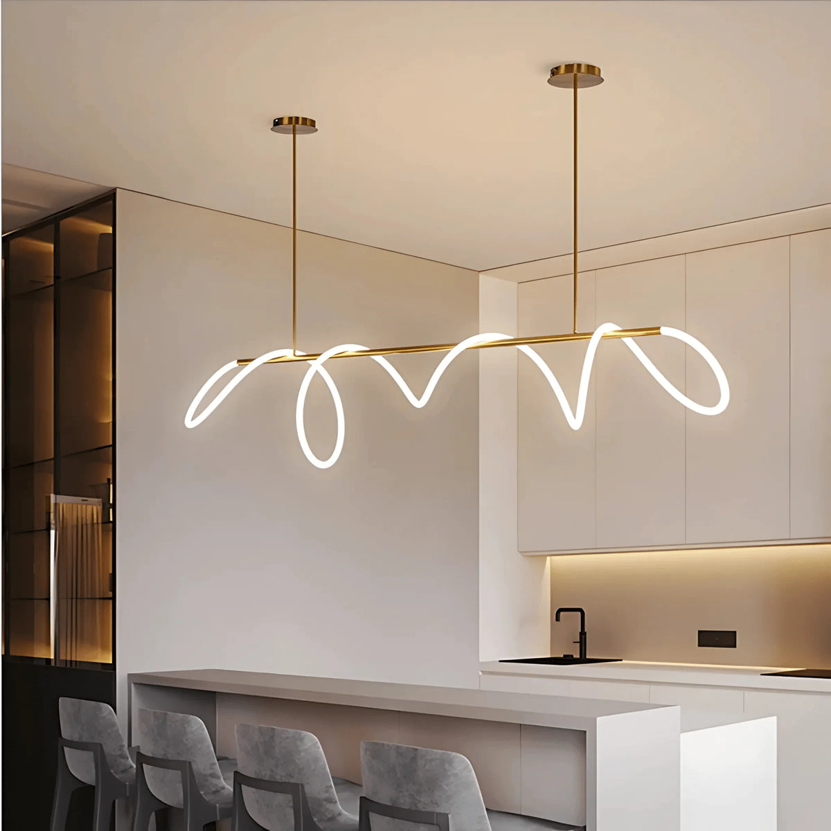 Elegant Black Chandelier Light with Dimmable LED
