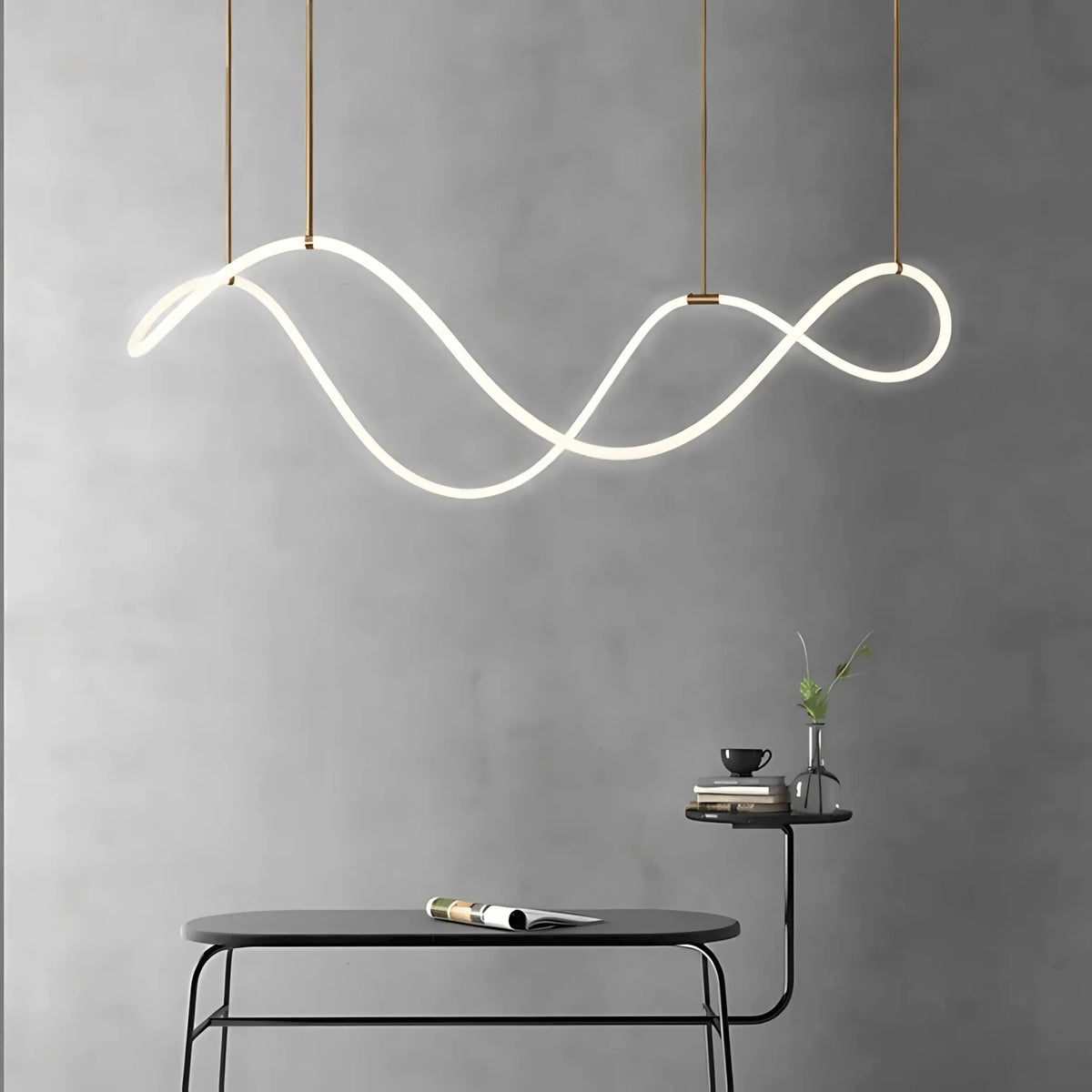 Elegant Black Chandelier Light with Dimmable LED