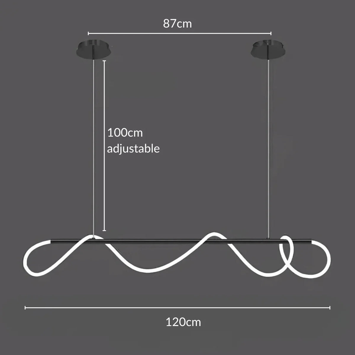 Elegant Black Chandelier Light with Dimmable LED