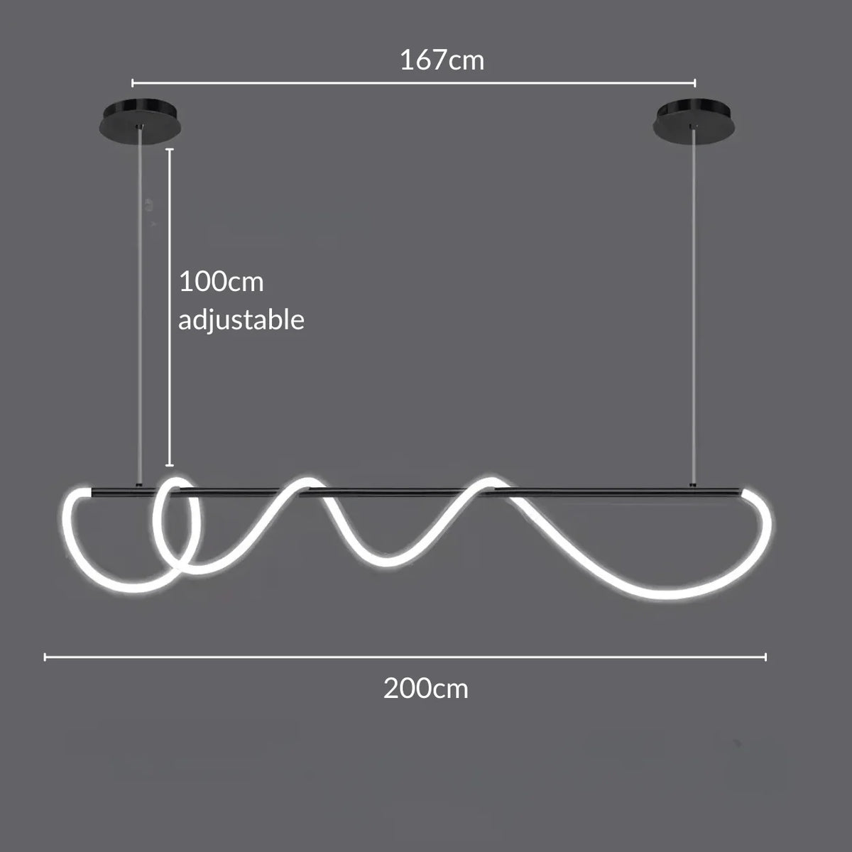 Elegant Black Chandelier Light with Dimmable LED