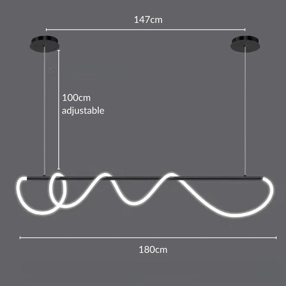 Elegant Black Chandelier Light with Dimmable LED
