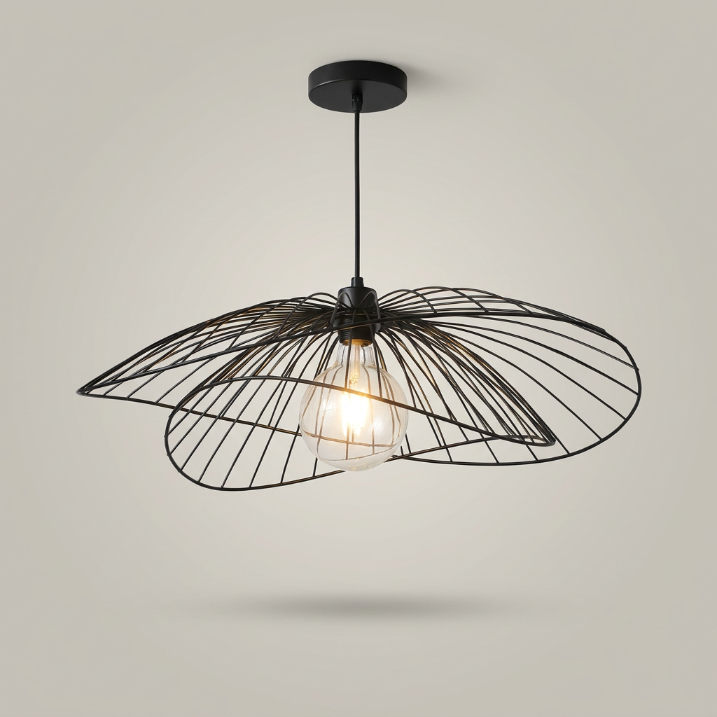 Elegant Black Pendant Light with Adjustable Drop
