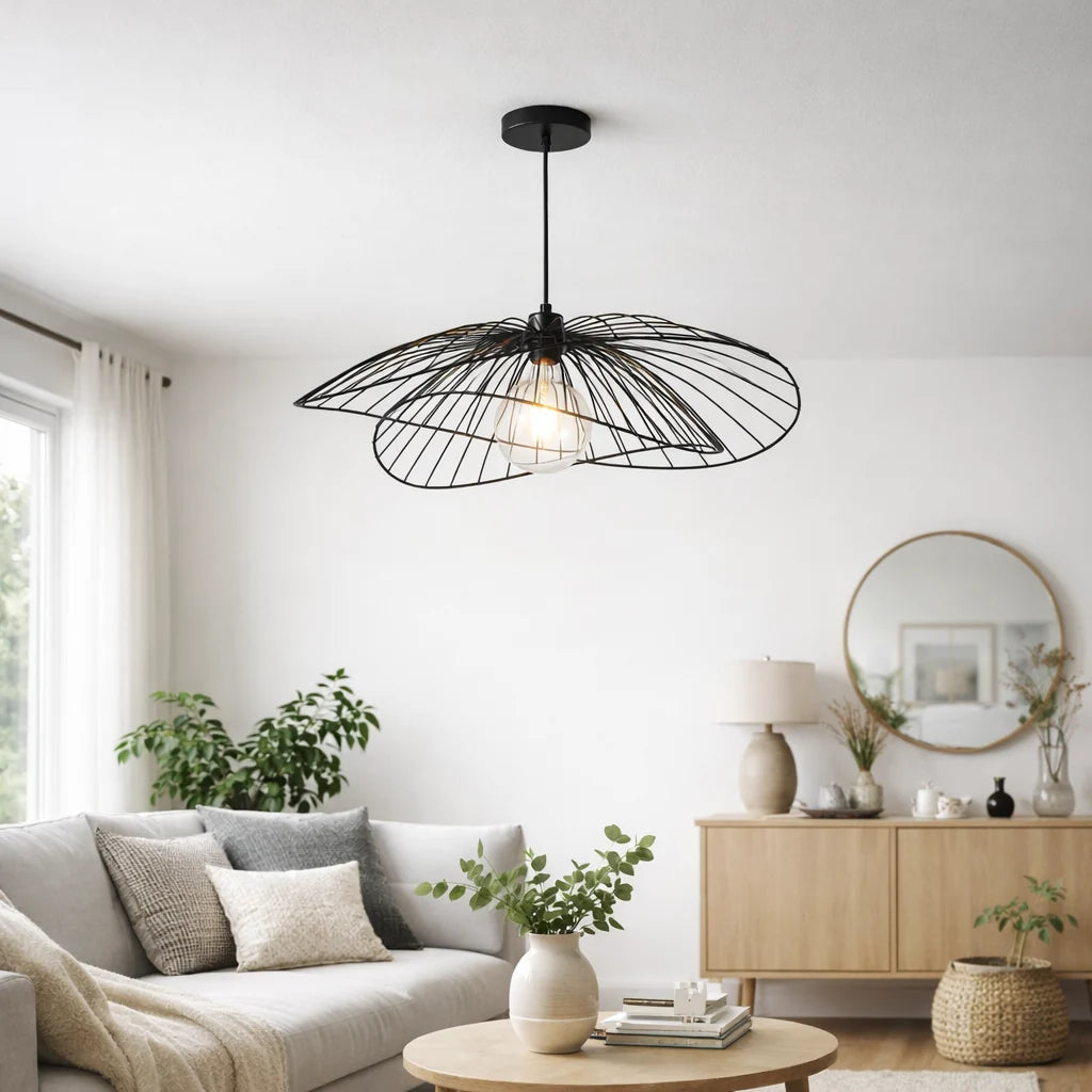 Elegant Black Pendant Light with Adjustable Drop