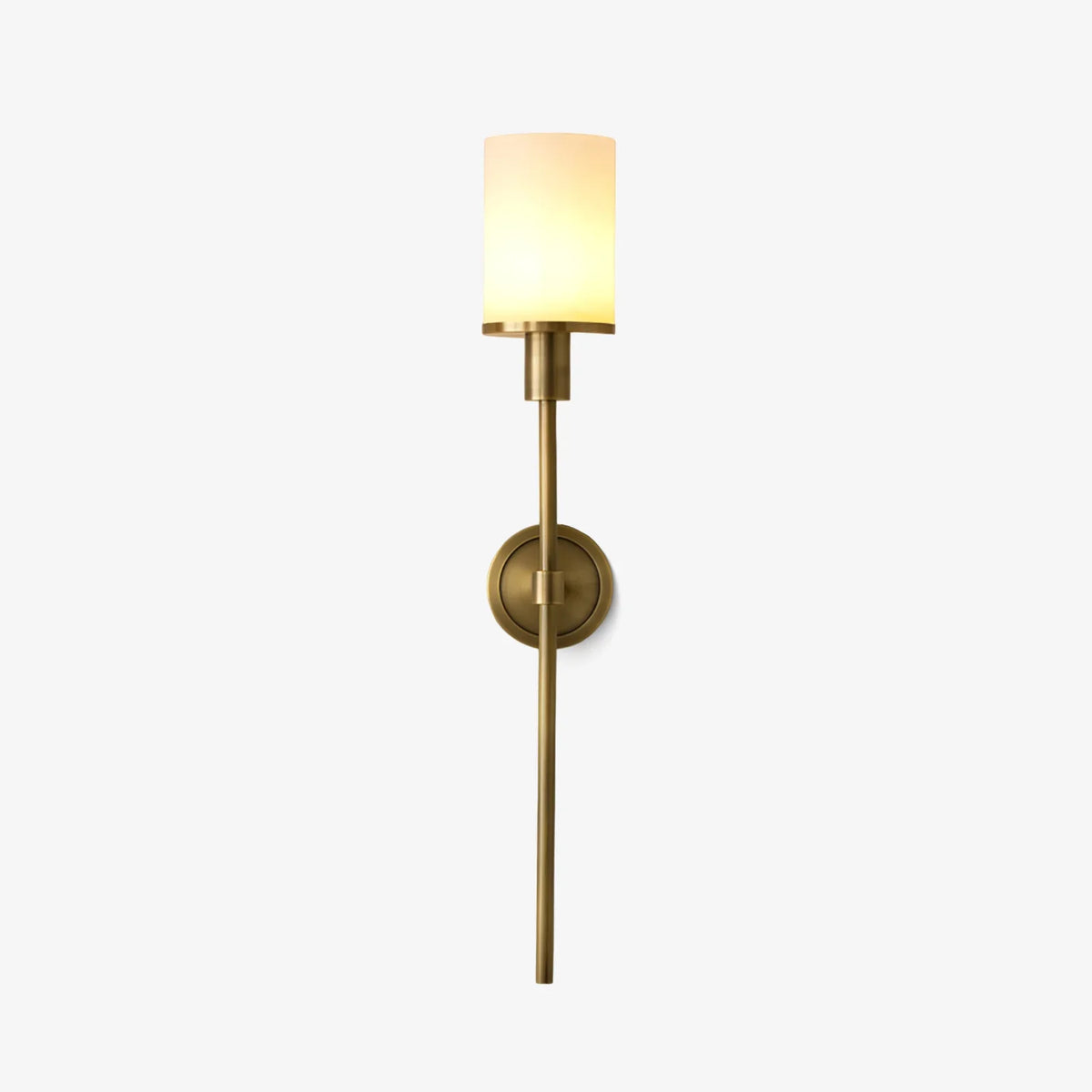 Elegant Brass Alabaster Wall Sconce with Soft Glow