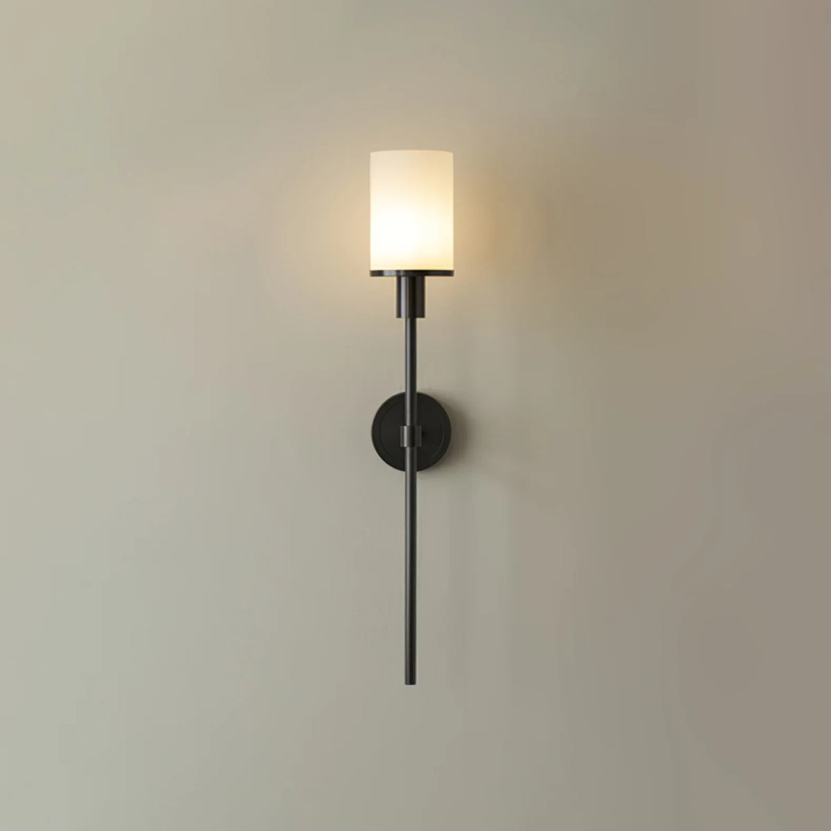 Elegant Brass Alabaster Wall Sconce with Soft Glow