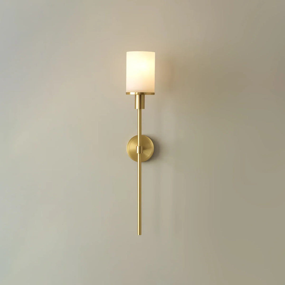 Elegant Brass Alabaster Wall Sconce with Soft Glow