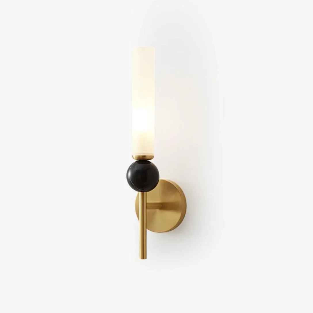Elegant Brass Wall Light with Marble Accent