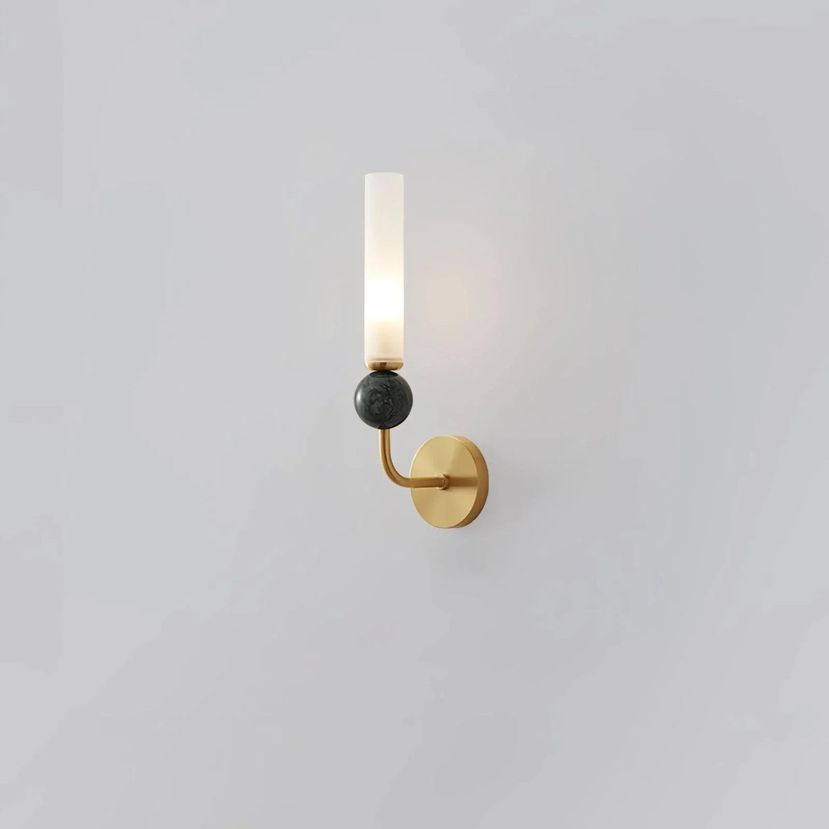 Elegant Brass Wall Light with Marble Accent