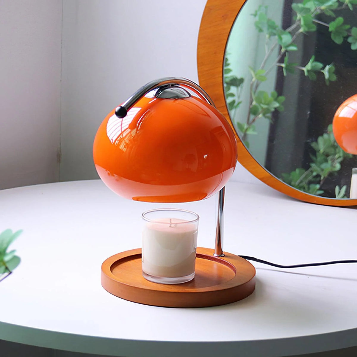 Elegant Candle Warmer Lamp | Arched Design with Glass Shade