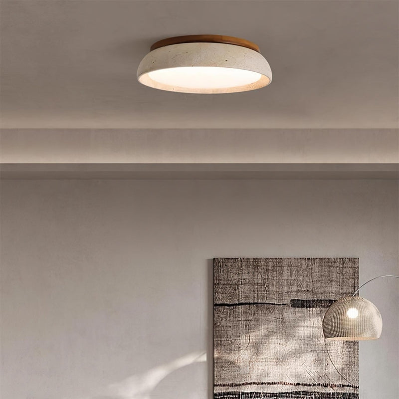 Elegant Ceiling Light Fixture with Natural Travertine Design