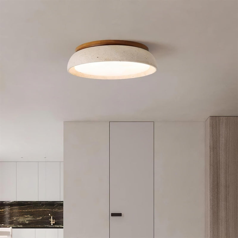 Elegant Ceiling Light Fixture with Natural Travertine Design
