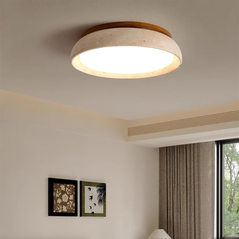 Elegant Ceiling Light Fixture with Natural Travertine Design