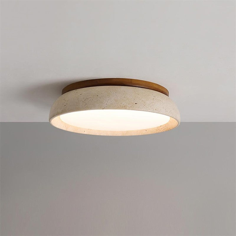 Elegant Ceiling Light Fixture with Natural Travertine Design