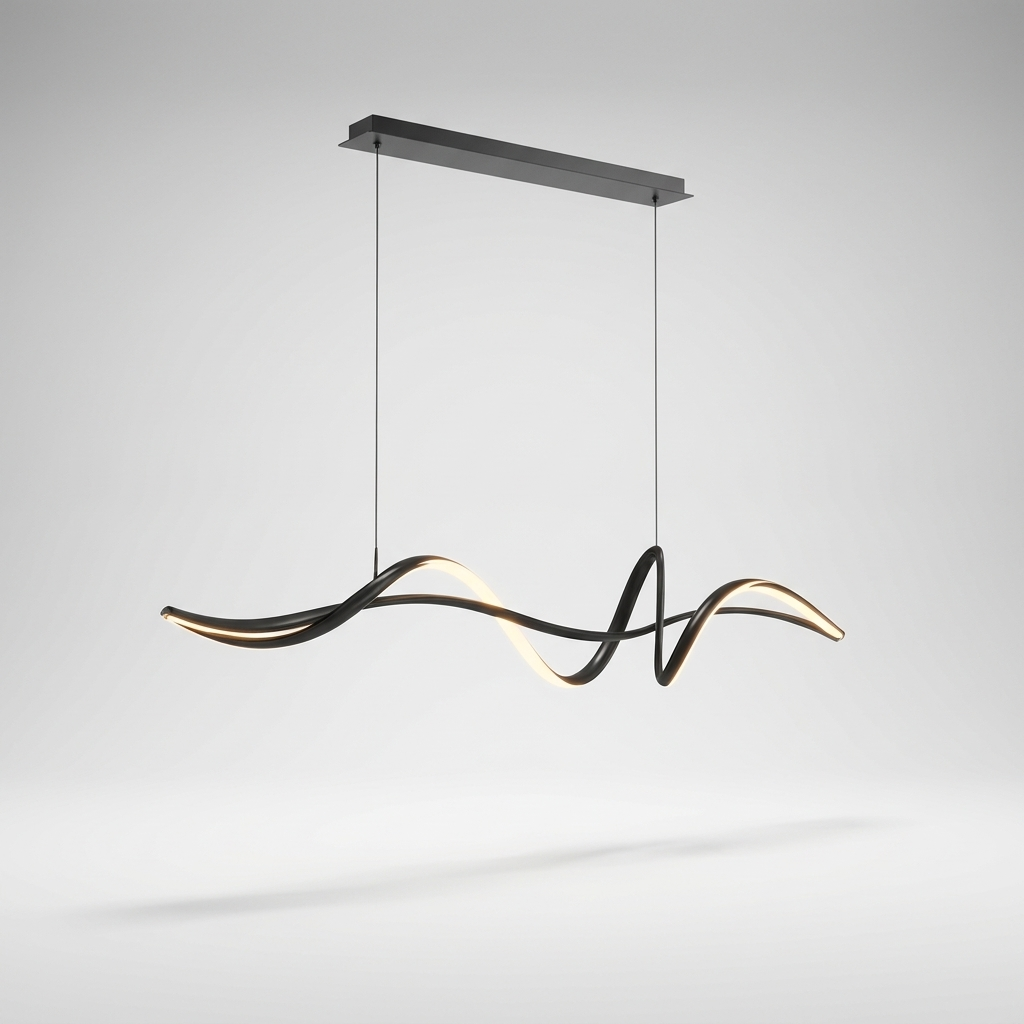 Elegant Curved Pendant Light for Kitchen Island