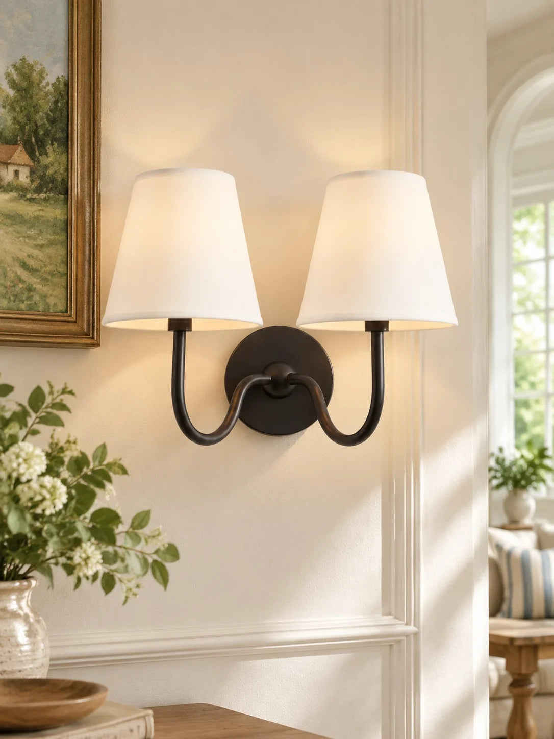 Elegant Fabric Drum Wall Sconce for Ambient Lighting