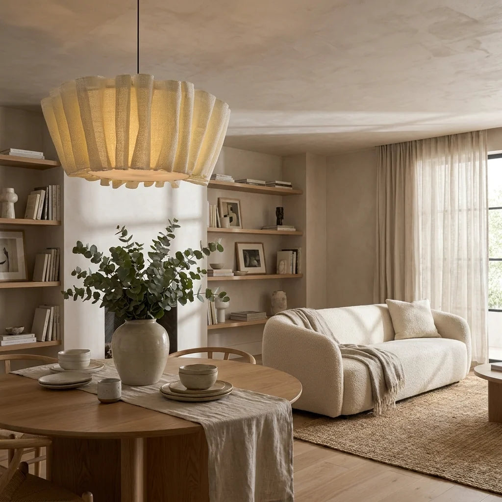 Elegant Handcrafted Fabric Pendant Light