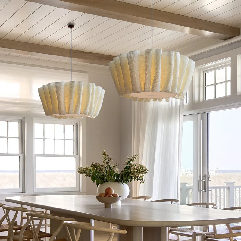 Elegant Handcrafted Fabric Pendant Light