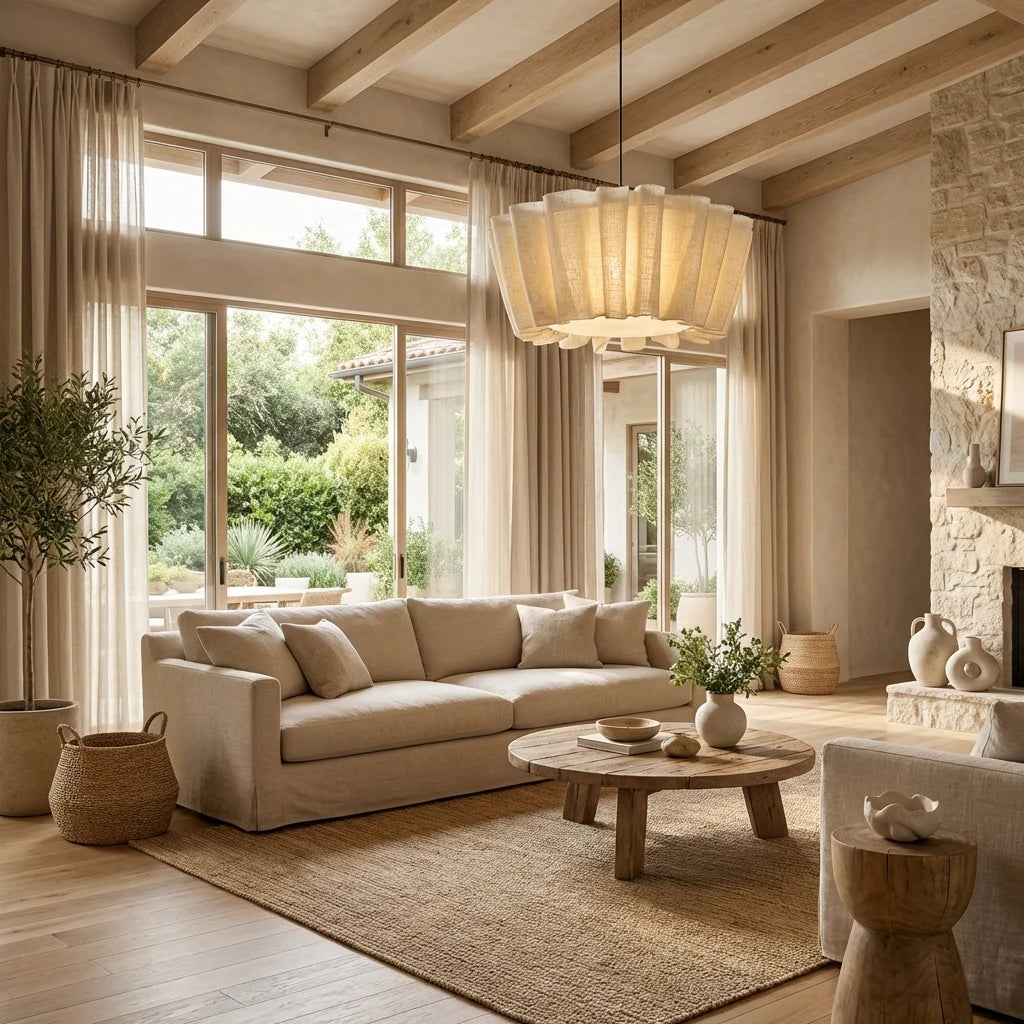 Elegant Handcrafted Fabric Pendant Light