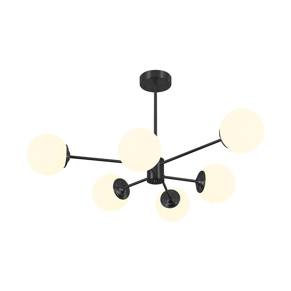 Elegant Lighting | Modern Chandelier Light with Adjustable Height | Brass/Black Finish