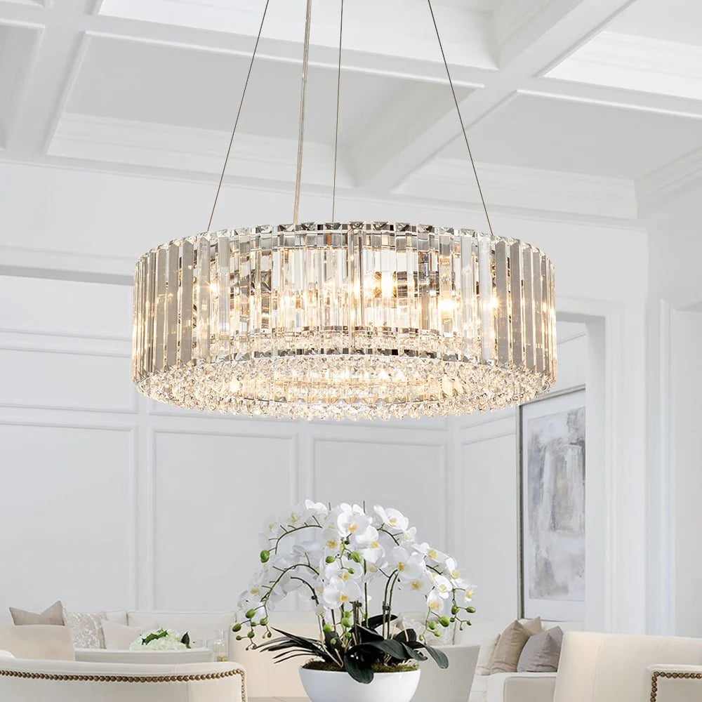 Elegant Modern Crystal Chandelier with 6 Lights