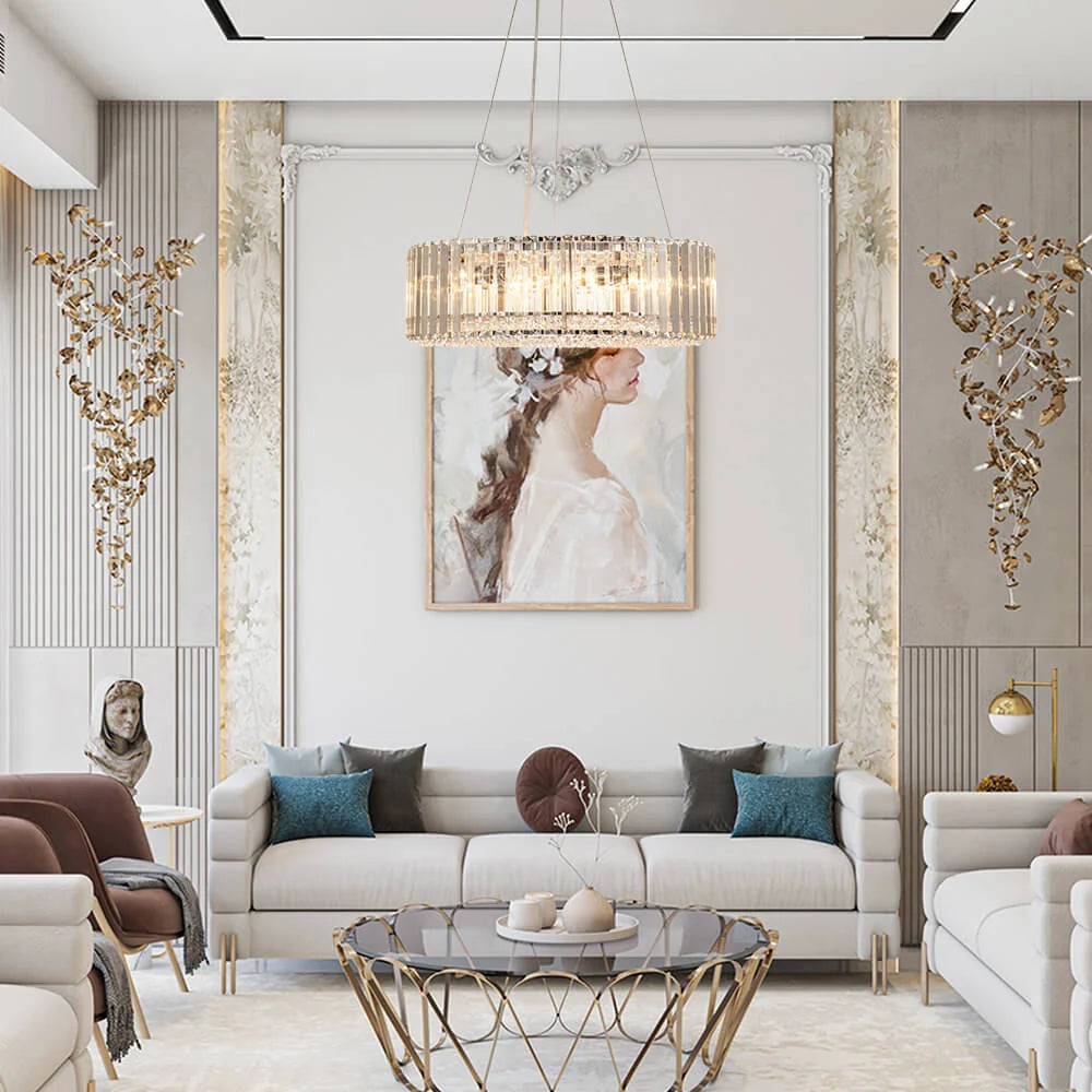 Elegant Modern Crystal Chandelier with 6 Lights