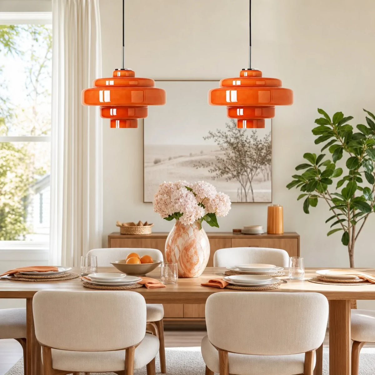 Elegant Orange Glass Pendant Light for Modern Spaces