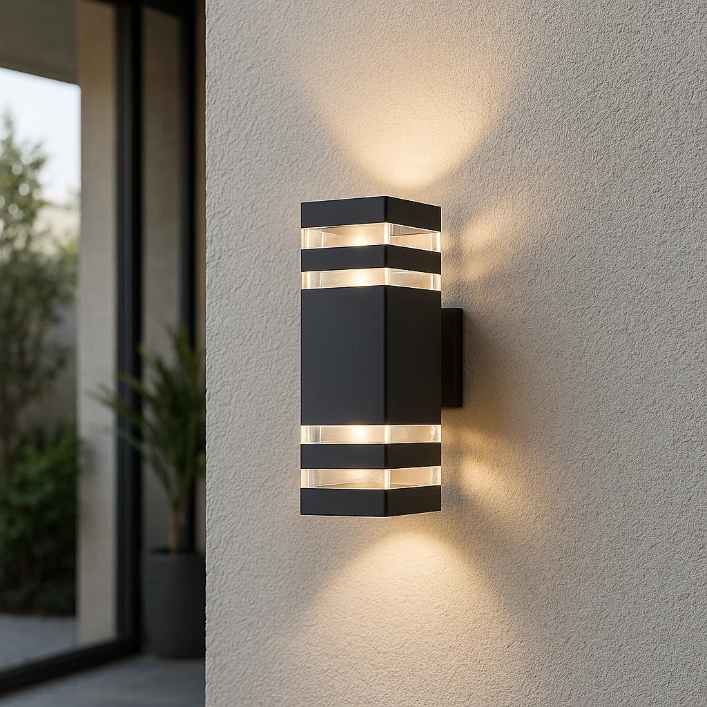 Elegant Outdoor Wall Light | Modern 2-Way LED Lantern with Warm White Glow