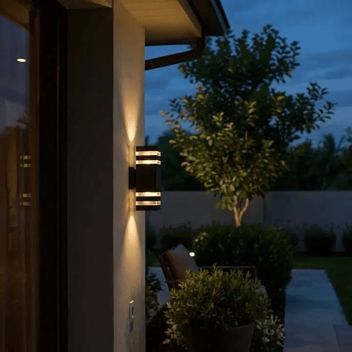Elegant Outdoor Wall Light | Modern 2-Way LED Lantern with Warm White Glow