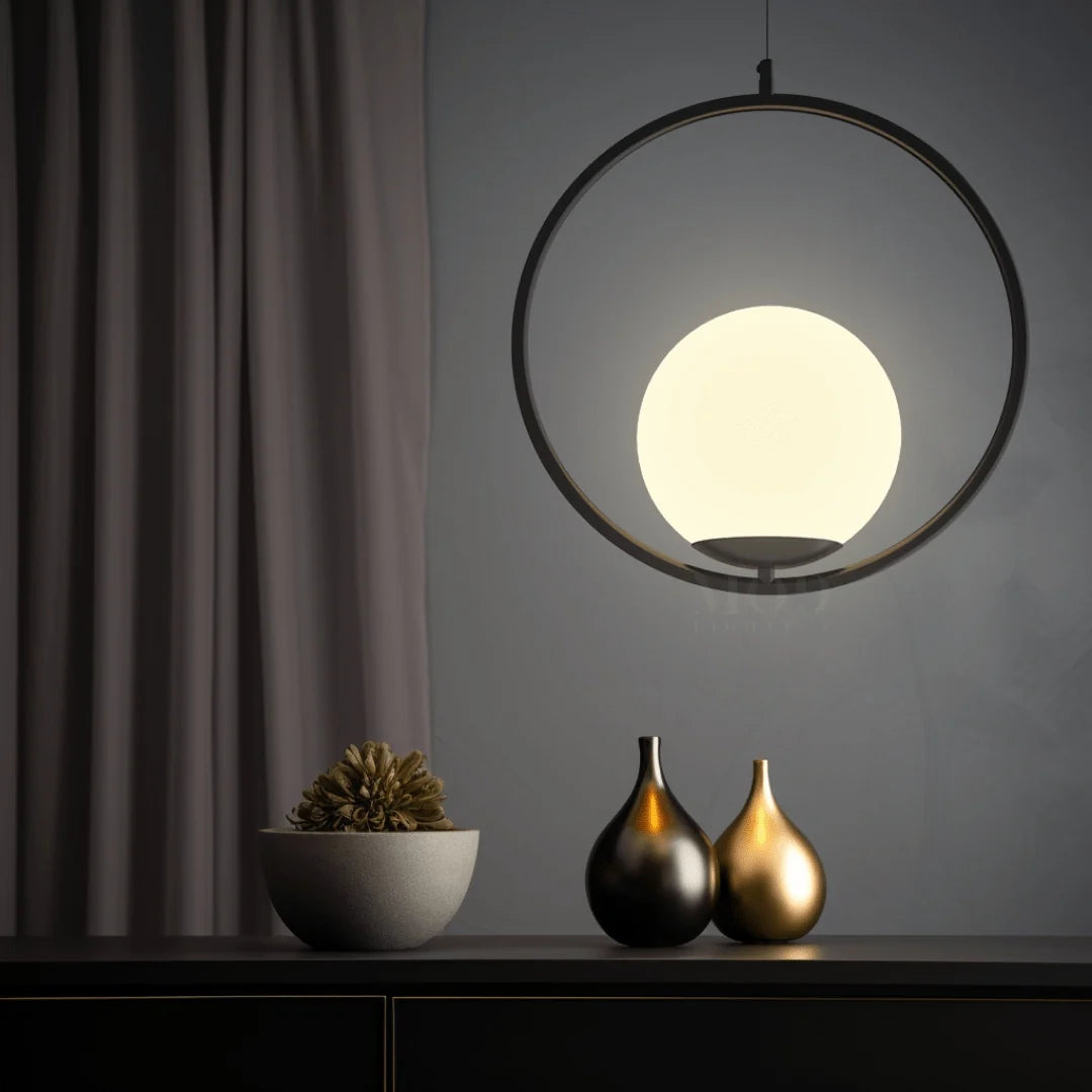 Elegant Oval Cage Pendant Light with Adjustable Height