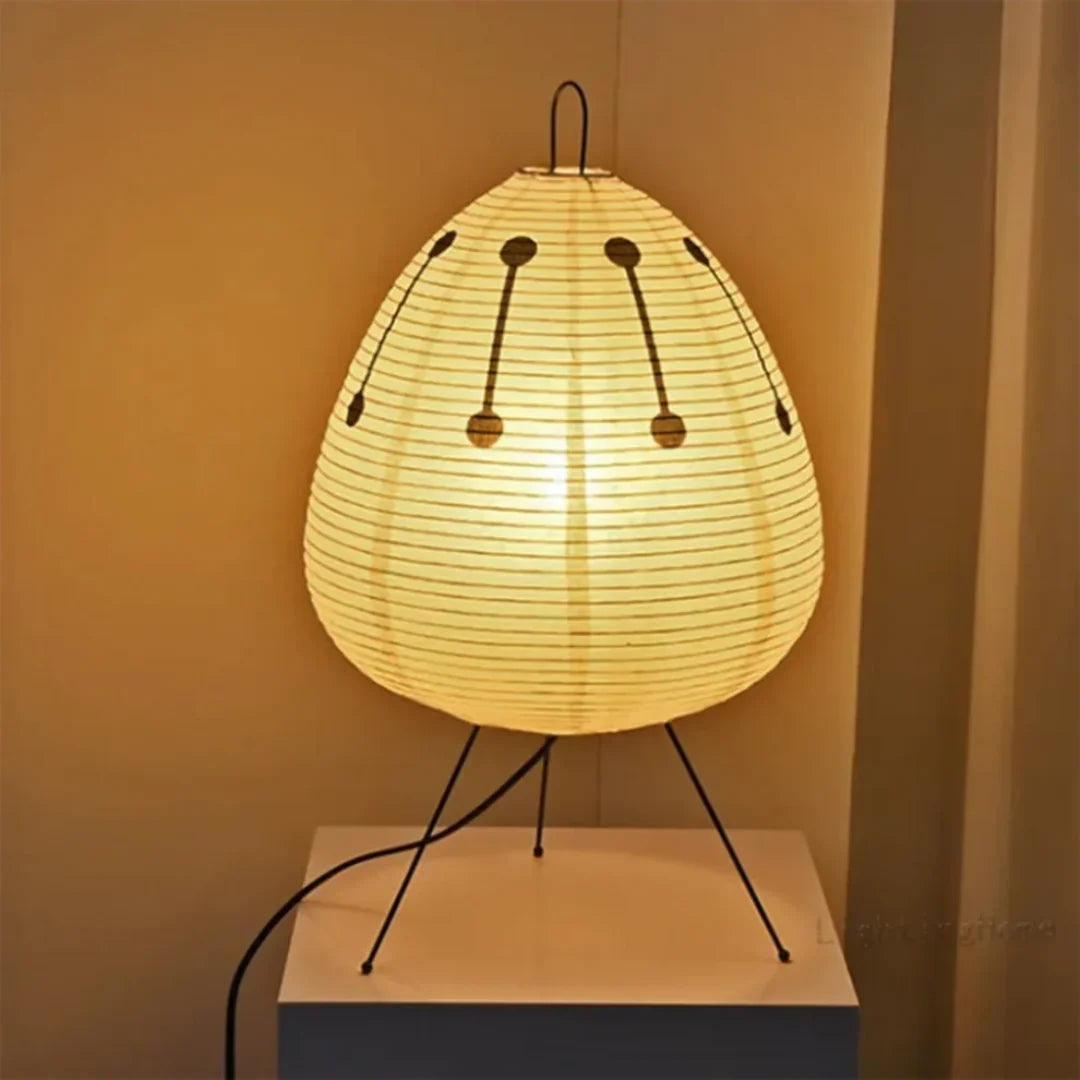 Elegant Rice Paper Tripod Floor Lamp with Soft Diffused Light