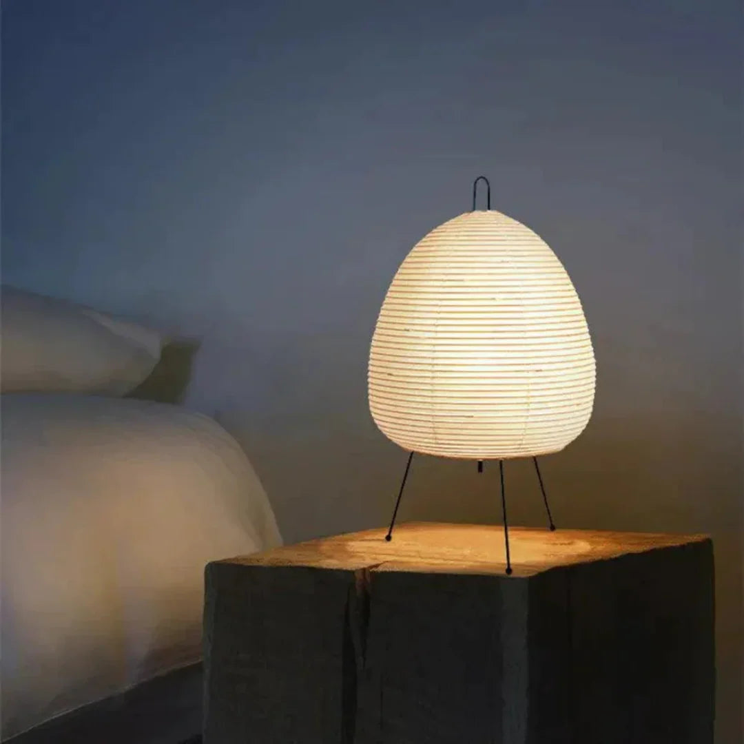 Elegant Rice Paper Tripod Floor Lamp with Soft Diffused Light