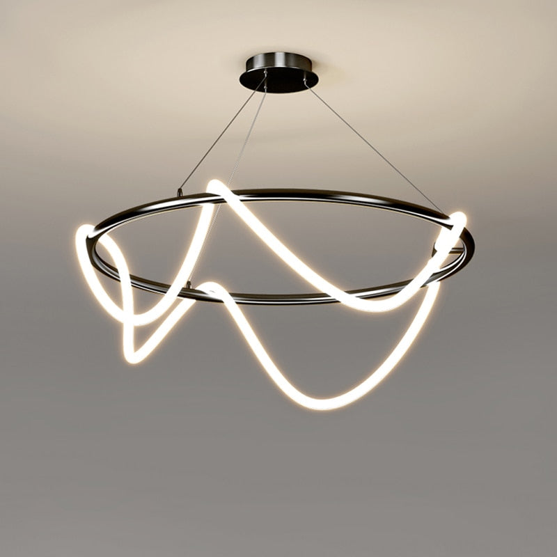 Elegant Round Chandelier Light with Dimmable LED