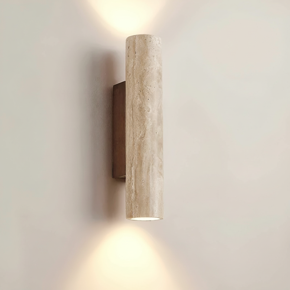 Elegant Travertine Wall Sconce | Up & Down Lighting