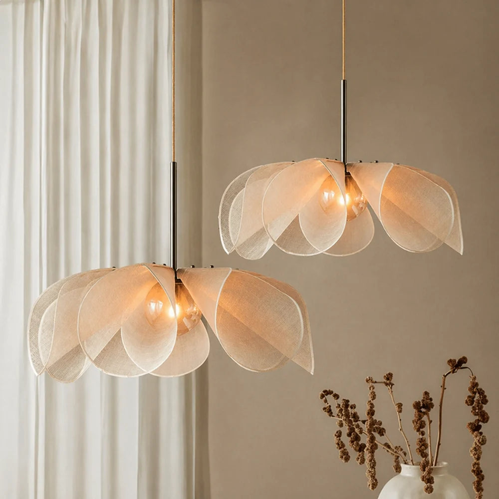 Elegant Vintage Fabric Pendant Light with Soft Shade