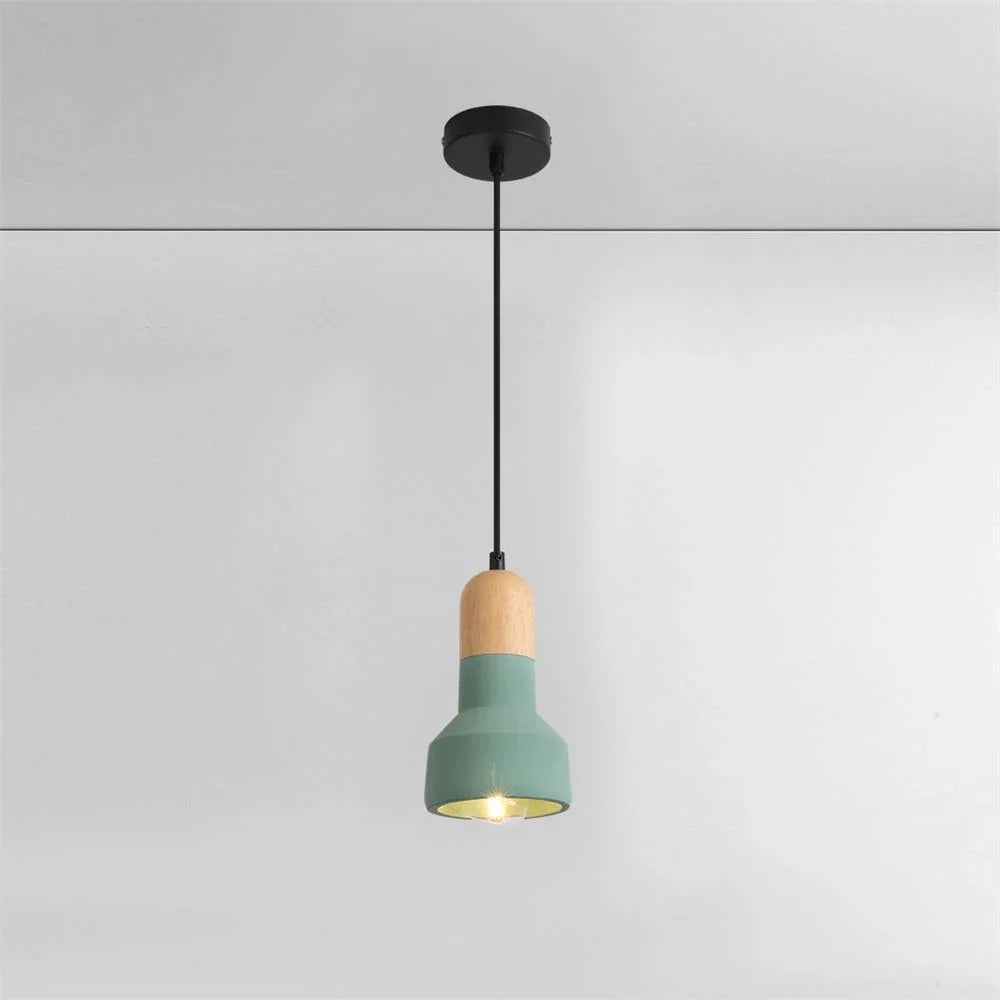 Industrial Grey Cement Pendant Light with Adjustable Height